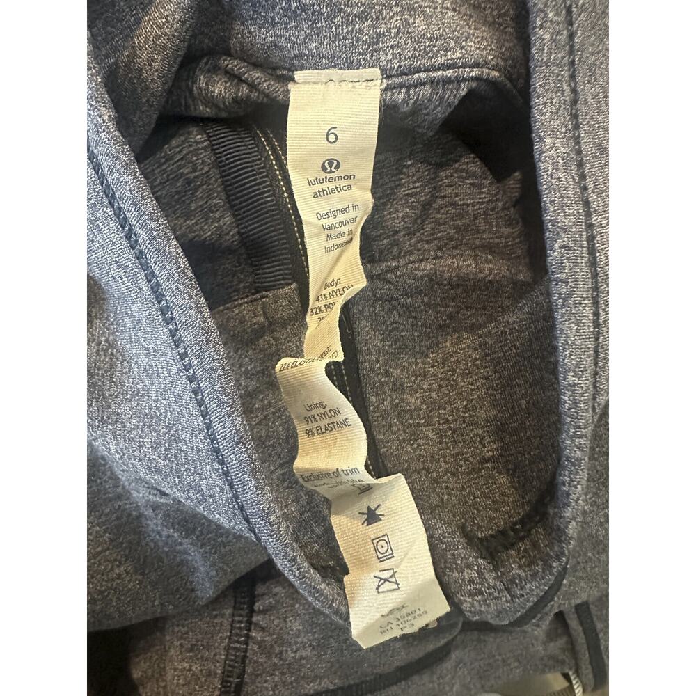 Lululemon Kriss Cross 1/2 Zip Pullover Heathered Inkwell Blue Thumbholes Size 6 - Picture 15 of 16